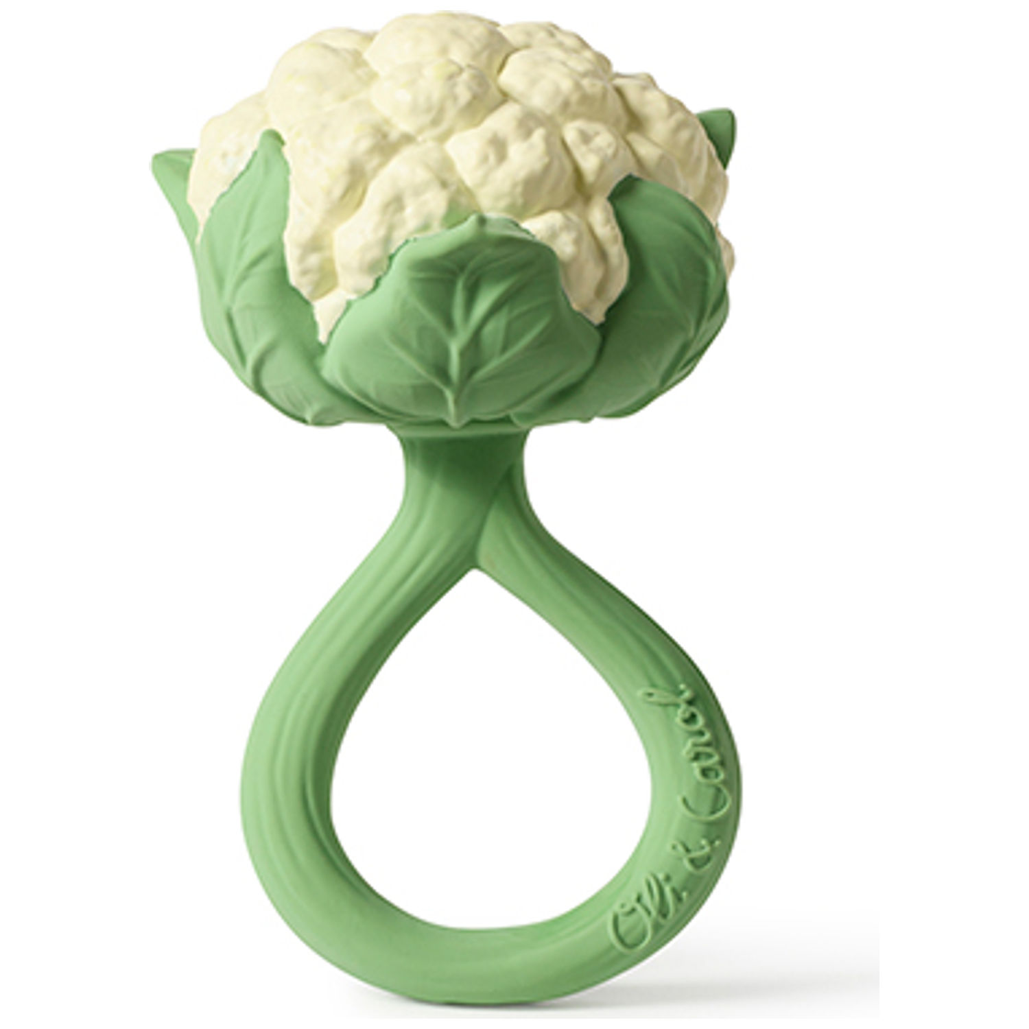 Oli and Carol - Hochet anneau de dentition 2 en 1 chou-fleur
