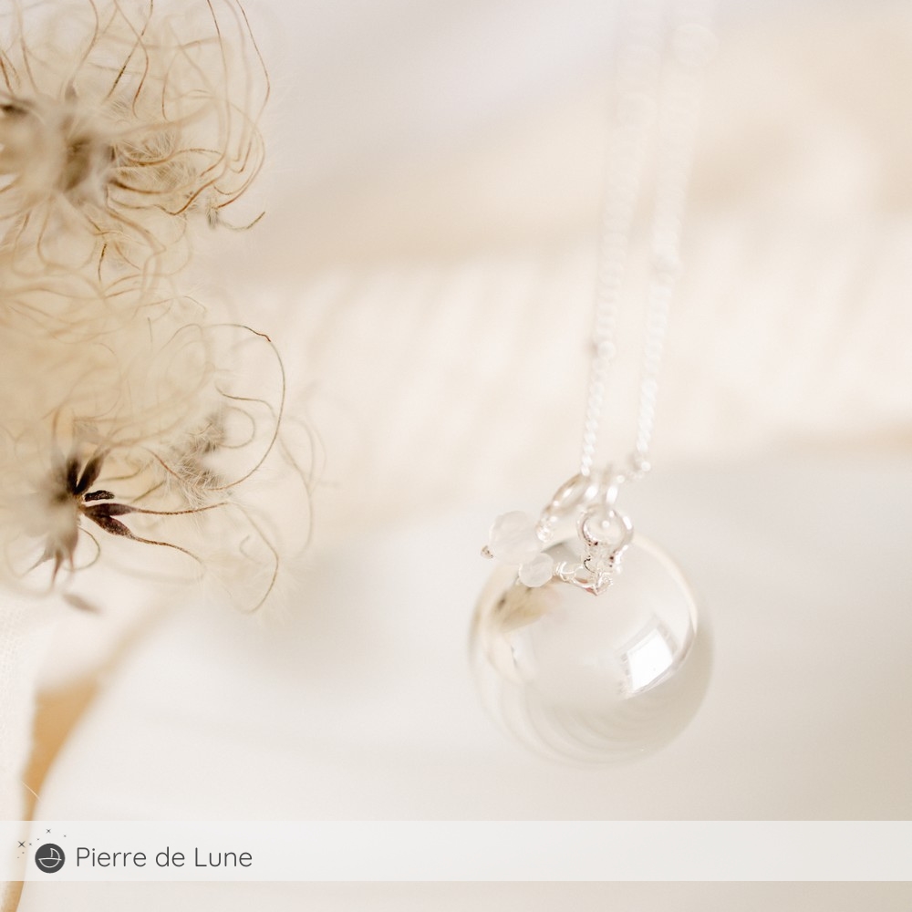 Bola de grossesse Equilibre chaîne personnalisable (plaqué argent 925) (Pleine Lune) - Image 2