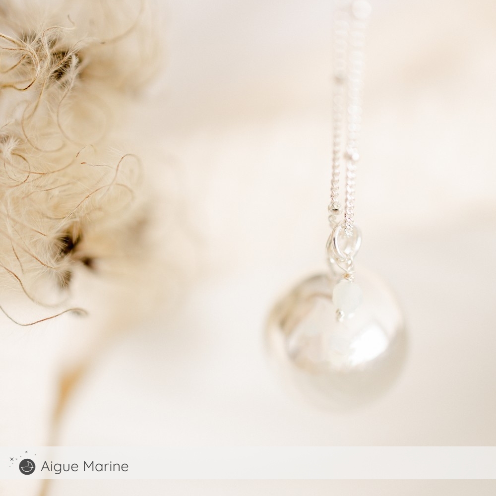 Bola de grossesse Equilibre chaîne personnalisable (plaqué argent 925) (Pleine Lune) - Image 3