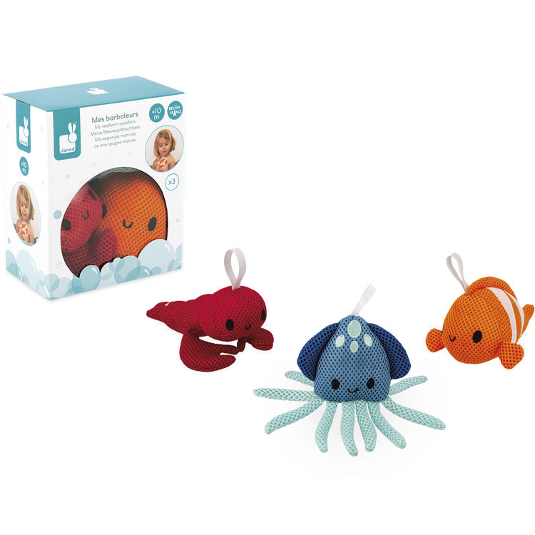 Lot de 3 éponges de bain barboteurs marins (Janod) - Image 6