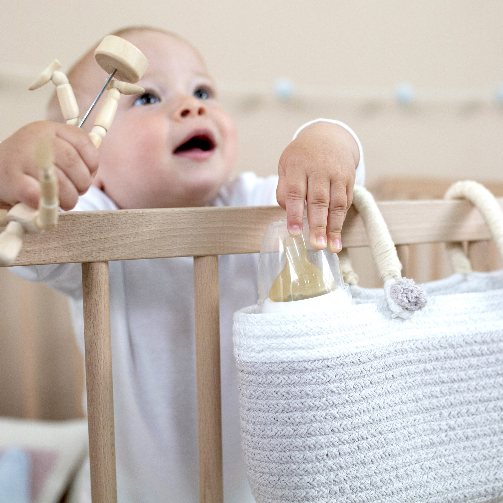 Panier de rangement Maria beige (10 x 25 x 12 cm) (Lorena Canals) - Image 1