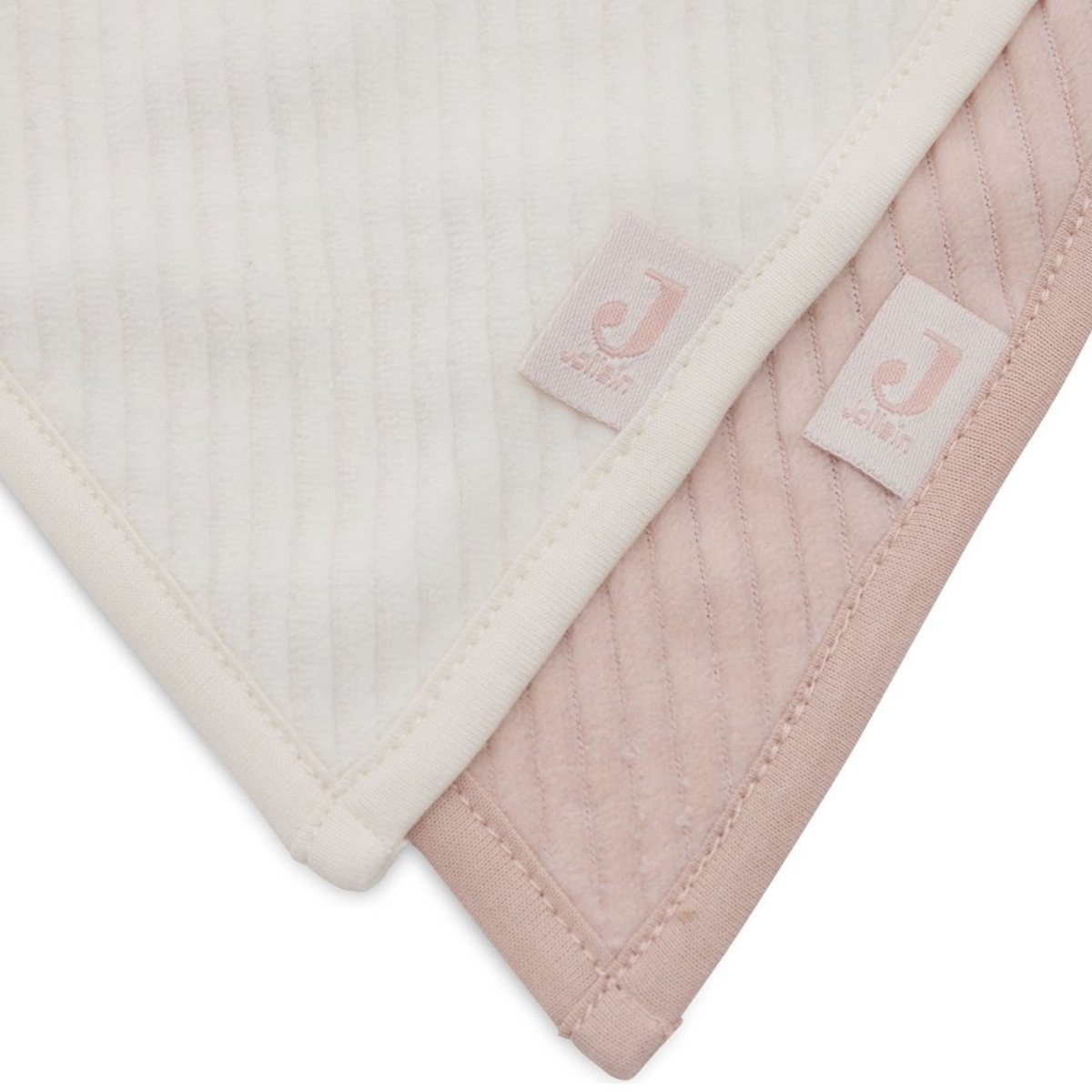 Lot de 2 bavoirs bandana Velvet Rib Wild Rose-Ivory (Jollein) - Image 6