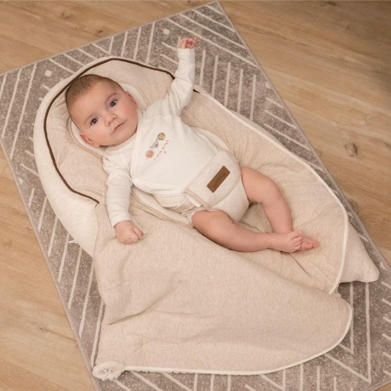 Coussin de grossesse et nid d'ange 2 en 1 Soft Nova beige (Domiva) - Image 3