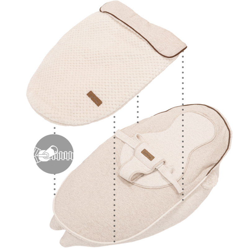 Coussin de grossesse et nid d'ange 2 en 1 Soft Nova beige (Domiva) - Image 4