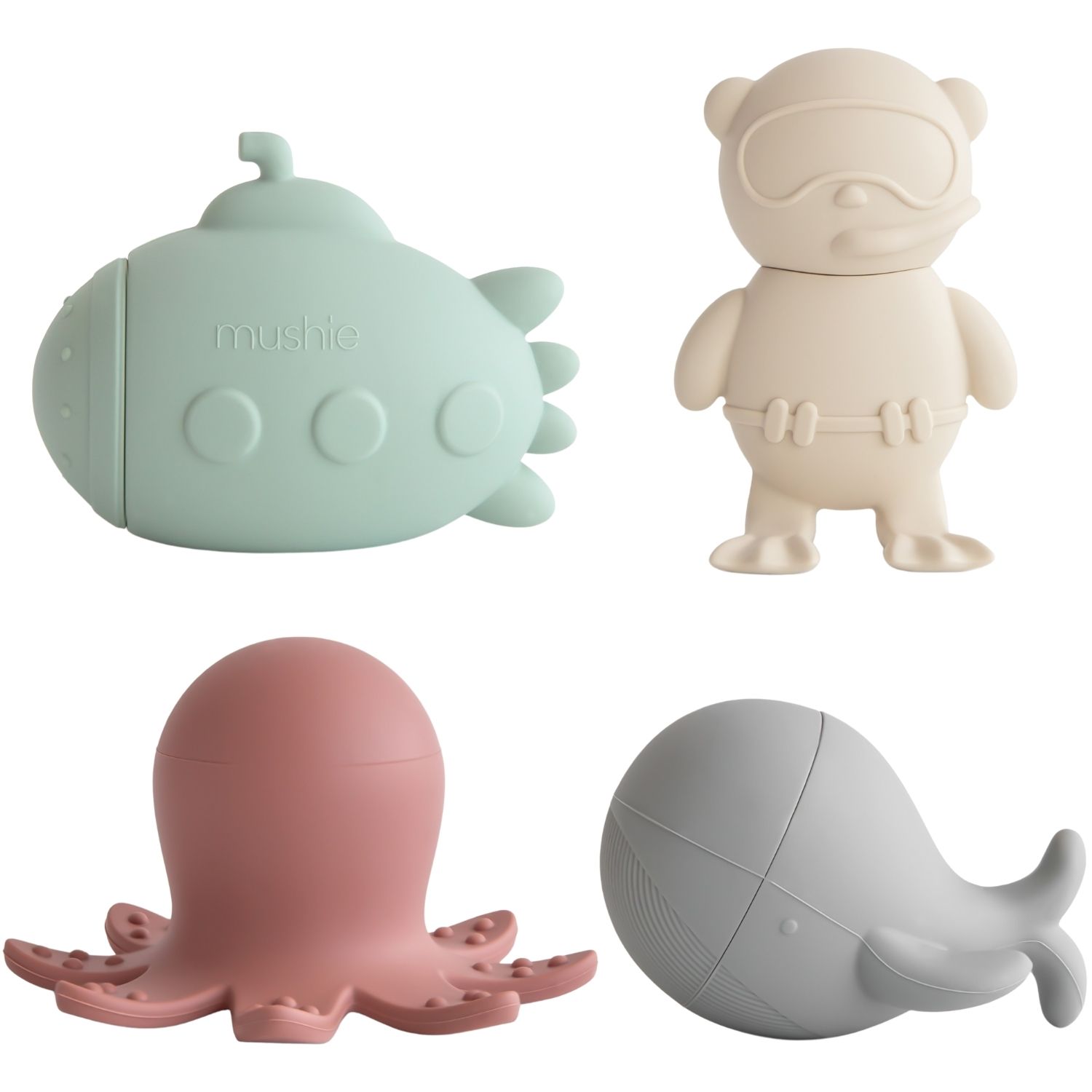 Mushie - Lot de 4 jouets de bain Sealife