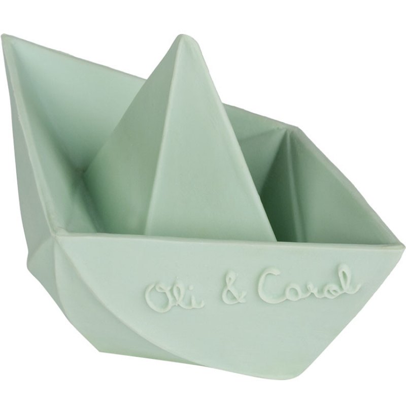Jouet de bain bateau Origami latex d'hévéa mint (Oli and Carol) - Image 6