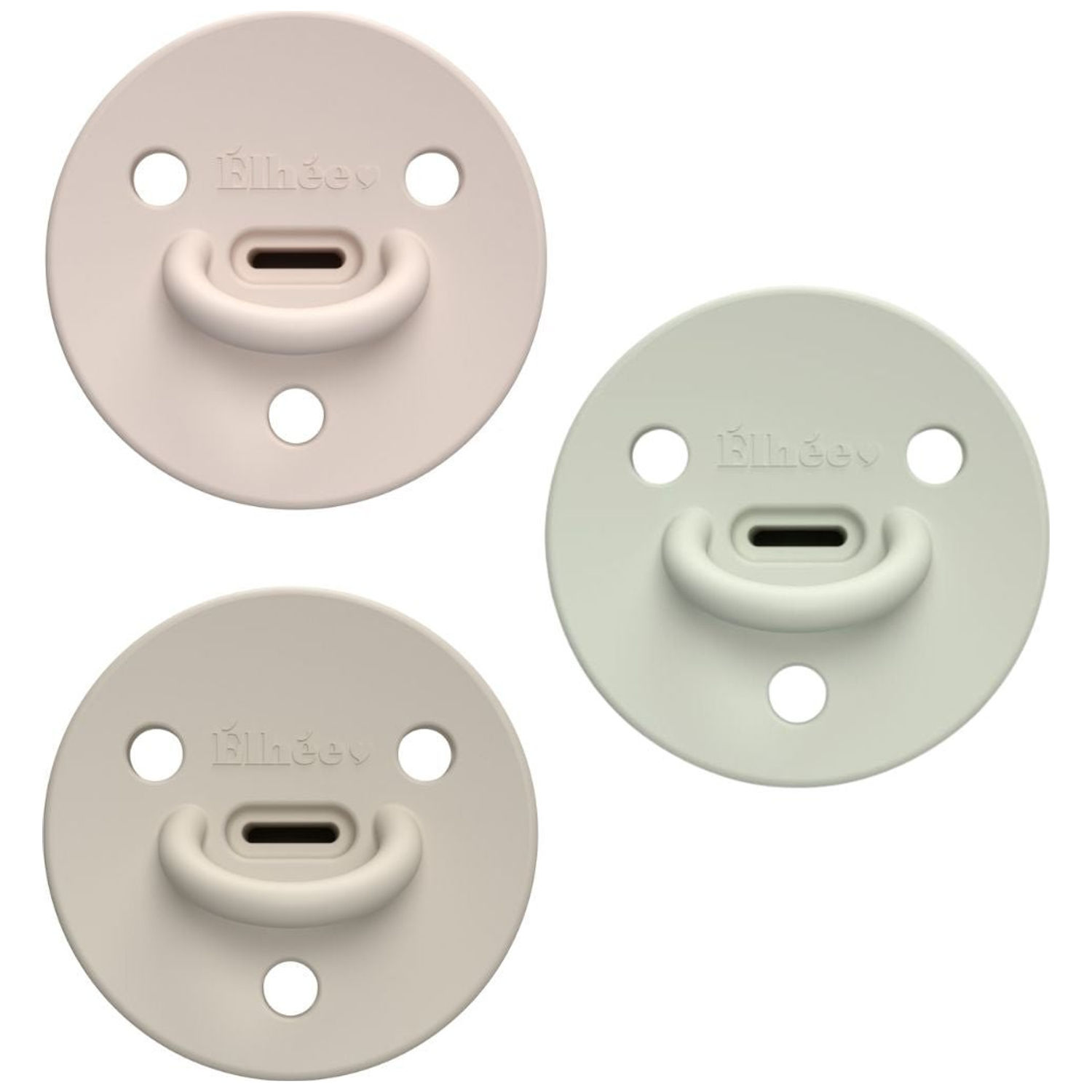 Elhée - Pack 3 sucettes Choochoo Billie Nude Sand Sage (0-6 mois)