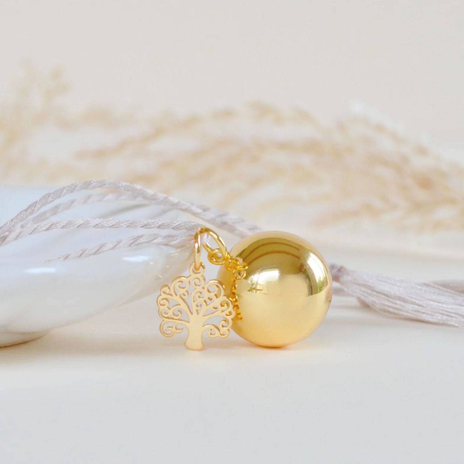 Pleine Lune - Bola de grossesse Gri-Gri Arbre de vie cordon (or jaune 18 carats)