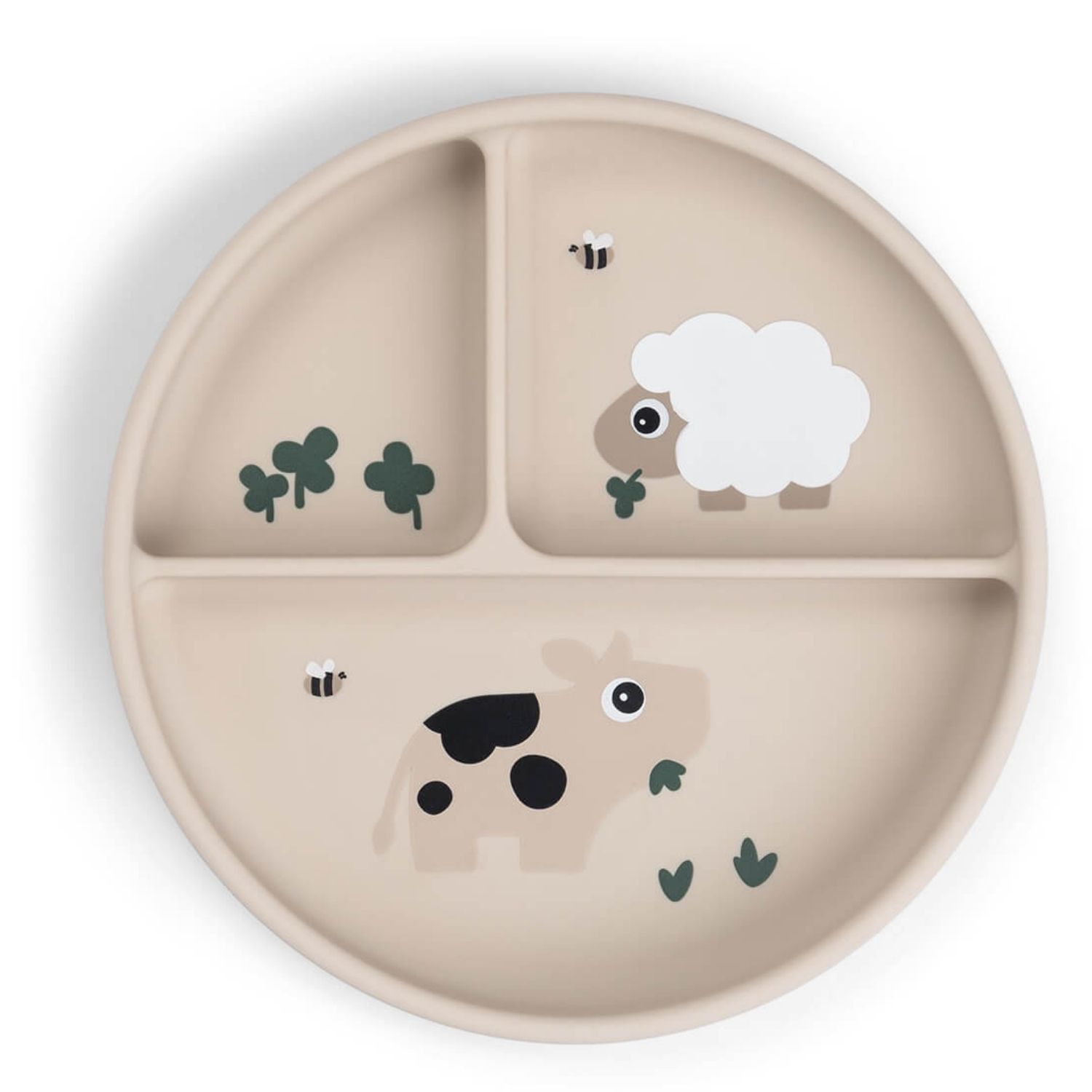 Done by deer - Assiette à compartiments Stick&Stay Tiny farm Sable