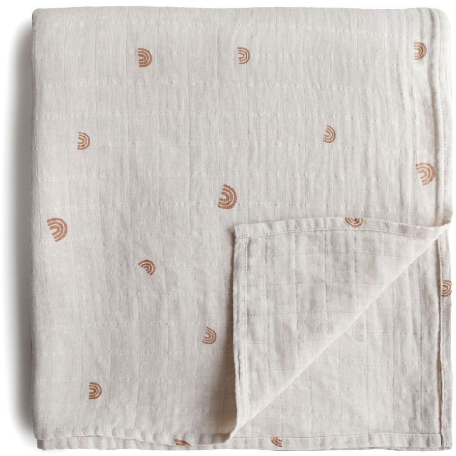 Maxi lange en coton bio Rainbows (120 x 120 cm) (Mushie) - Image 1