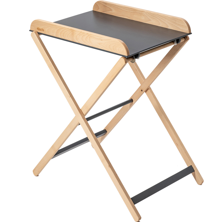 Table à langer pliante Jade bois massif hybride anthracite (Combelle) - Image 1