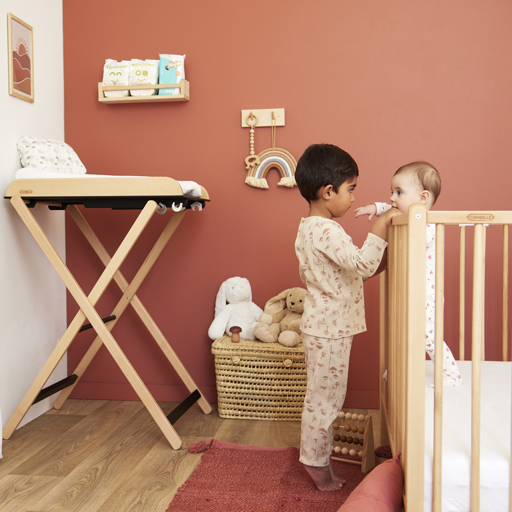 Table à langer pliante Jade bois massif hybride anthracite (Combelle) - Image 2