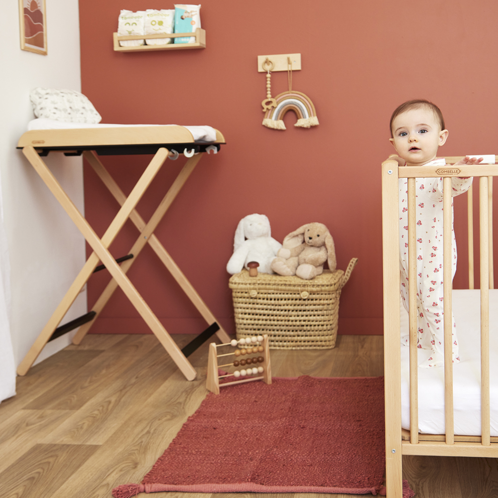 Table à langer pliante Jade bois massif hybride anthracite (Combelle) - Image 3