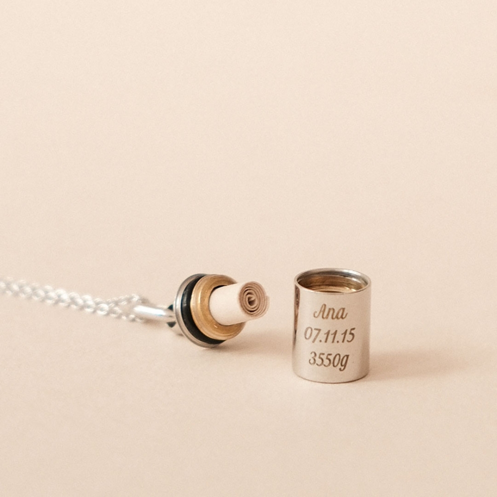 Mon Petit Poids - Collier Mon Petit Secret enfant personnalisable (argent rhodié)