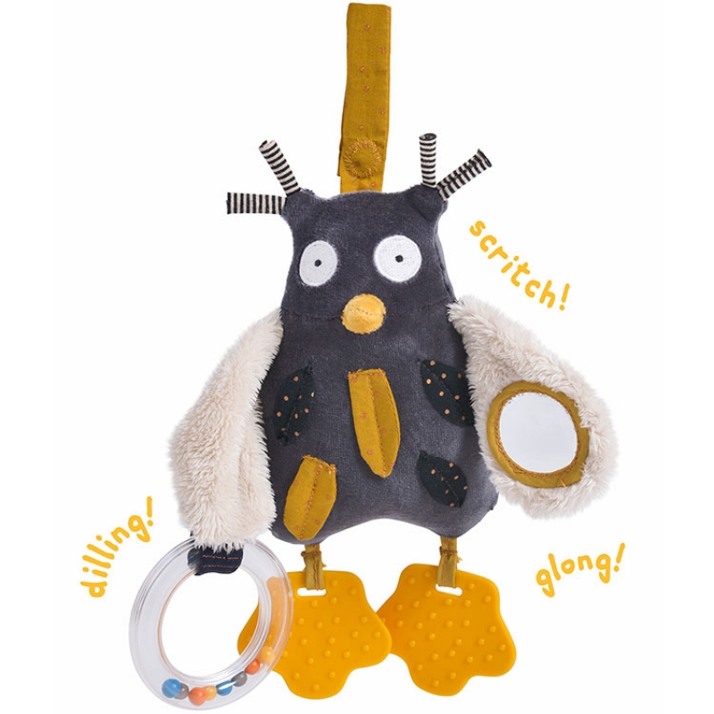Hibou d'activités à suspendre Les Moustaches (Moulin Roty) - Image 1
