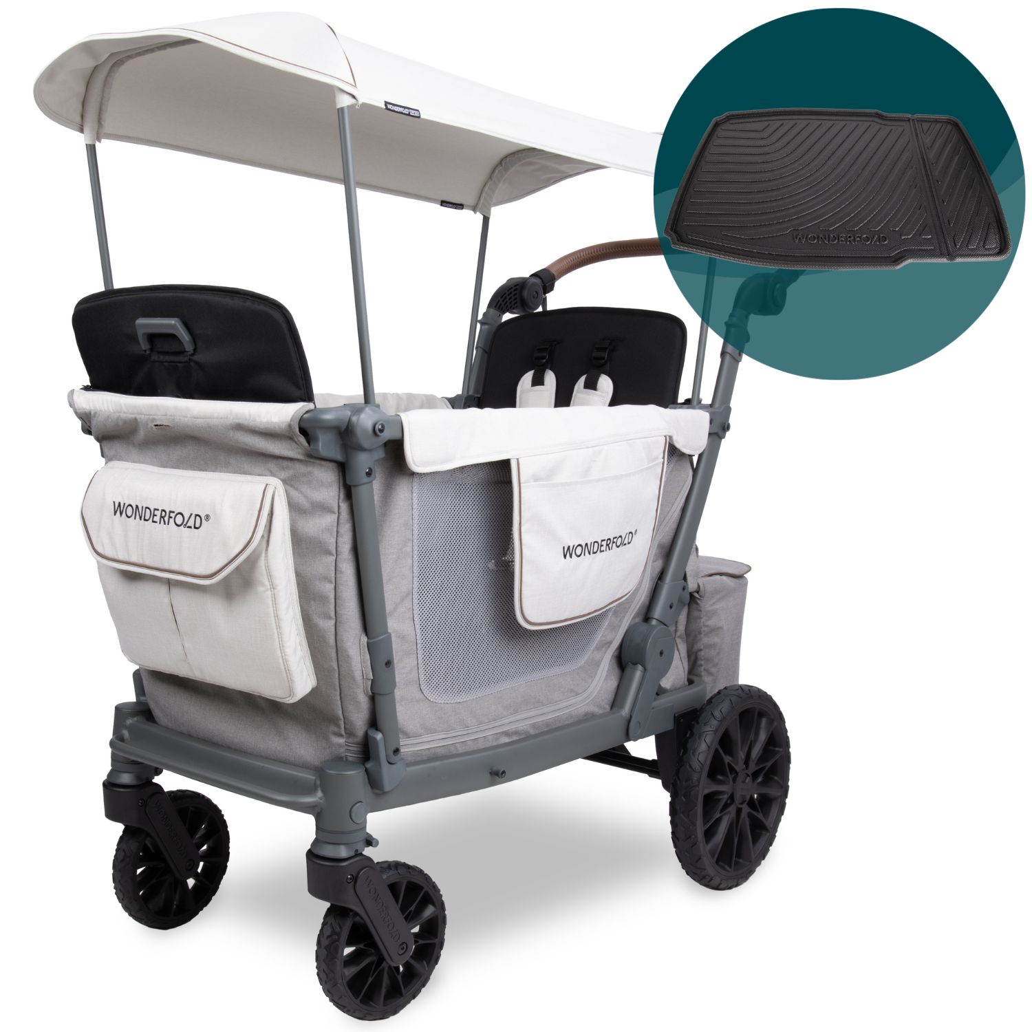 Chariot de transport enfant L2 avec tapis de protection (2 places)