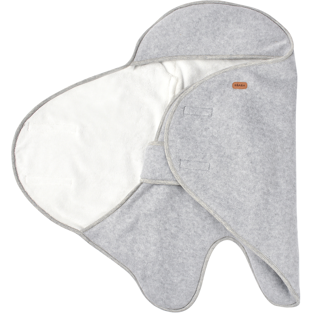 Couverture Babynomade double polaire gris chiné et blanc (0-6 mois) (Béaba) - Image 5