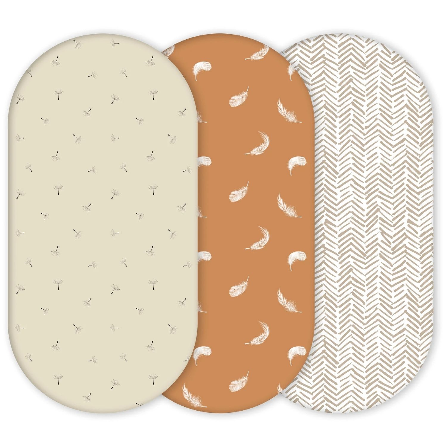 Yunioo - Lot de 3 housses de matelas à langer Boho (40 x 80 cm)