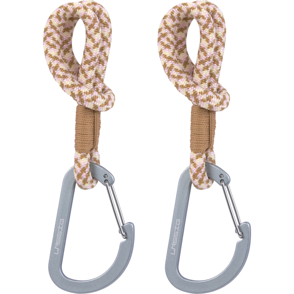 Lassig - Lot de 2 crochets attaches poussettes camel vanille