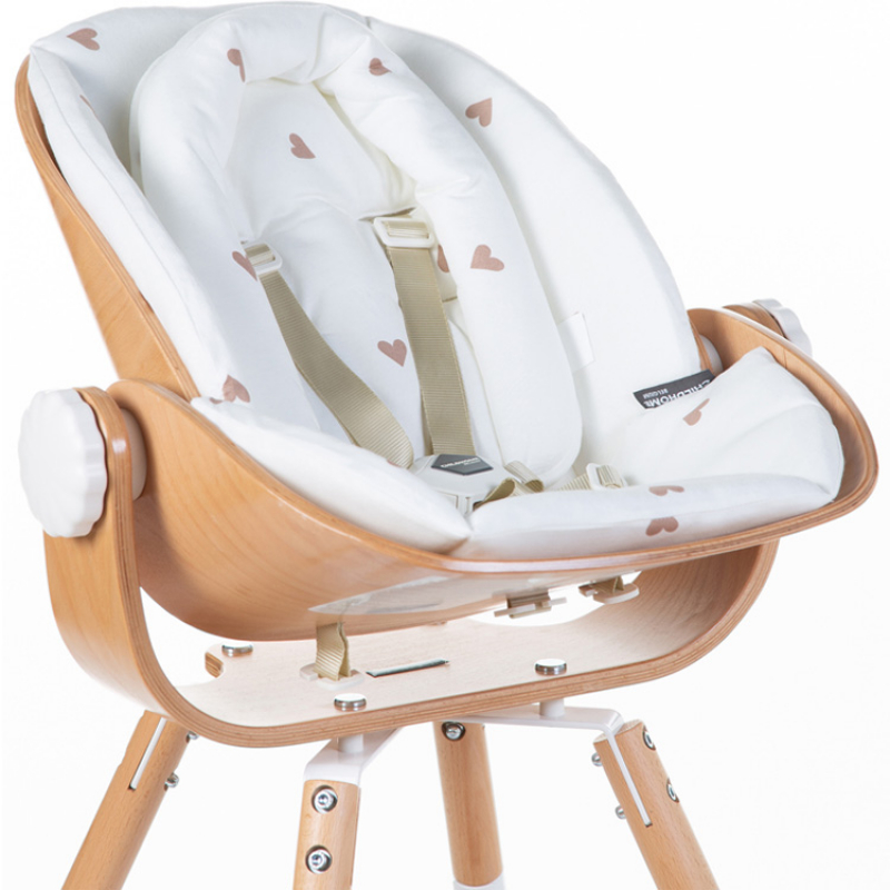 Coussin réducteur naissance pour chaise haute Evolu Newborn Jersey coeurs dorés (Childhome) - Image 2
