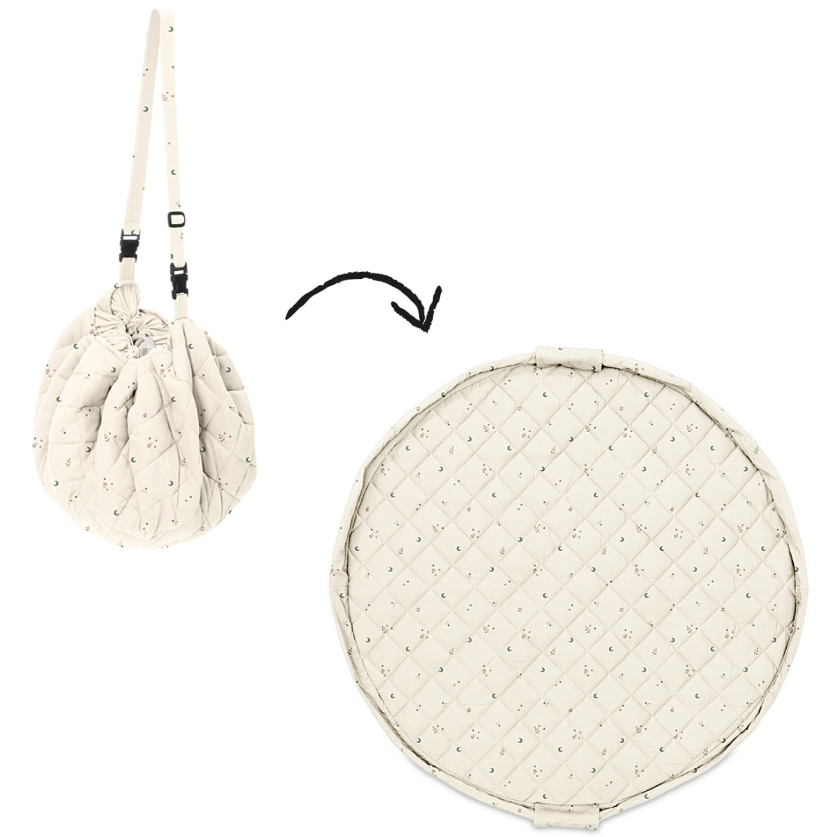Tapis de jeu nomade 2 en 1 Organic Soft Moon (Play&Go) - Image 1