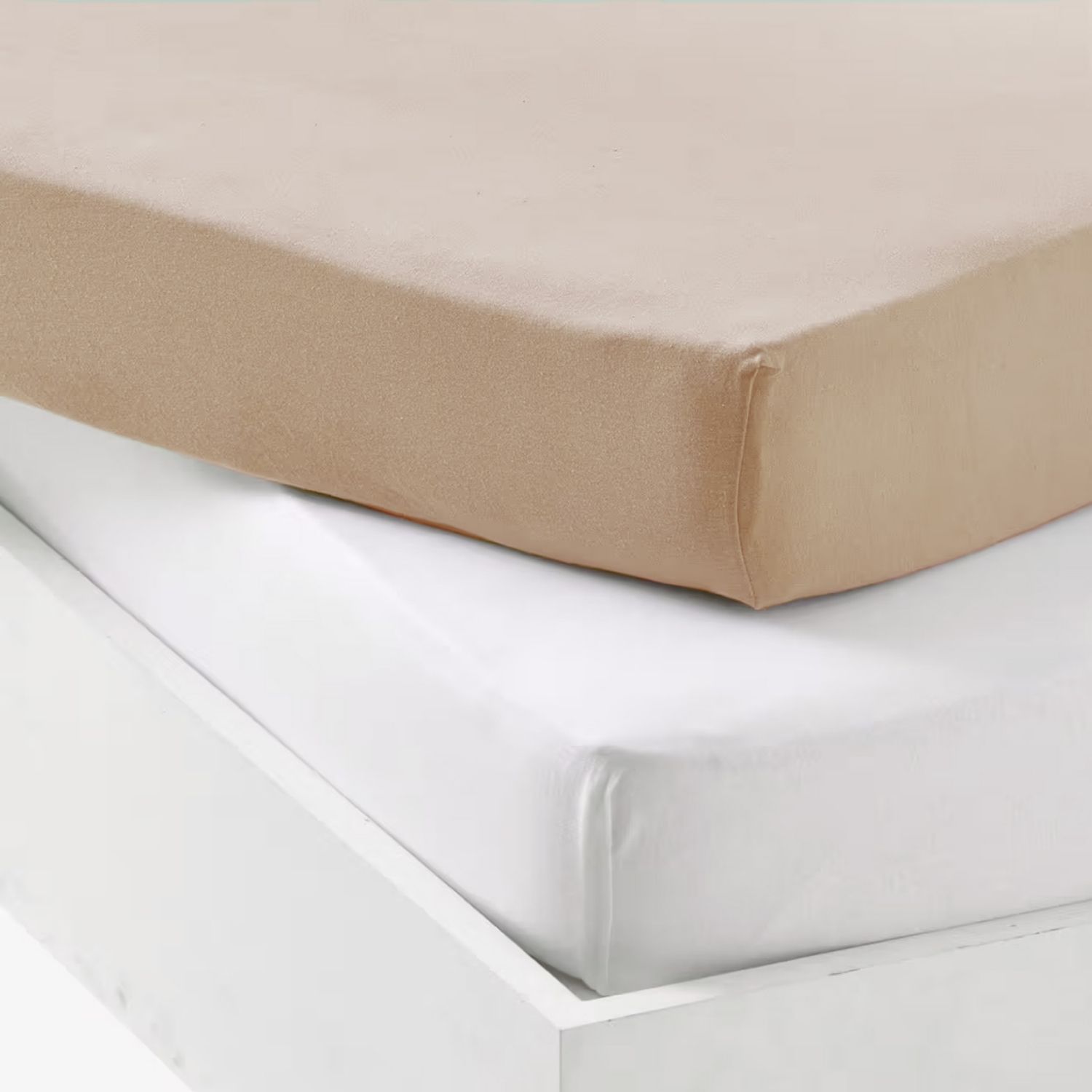 Lot alèse et drap housse Blanc-Sable (70 x 140 cm) (Mon P'tit Dodo) - Image 1