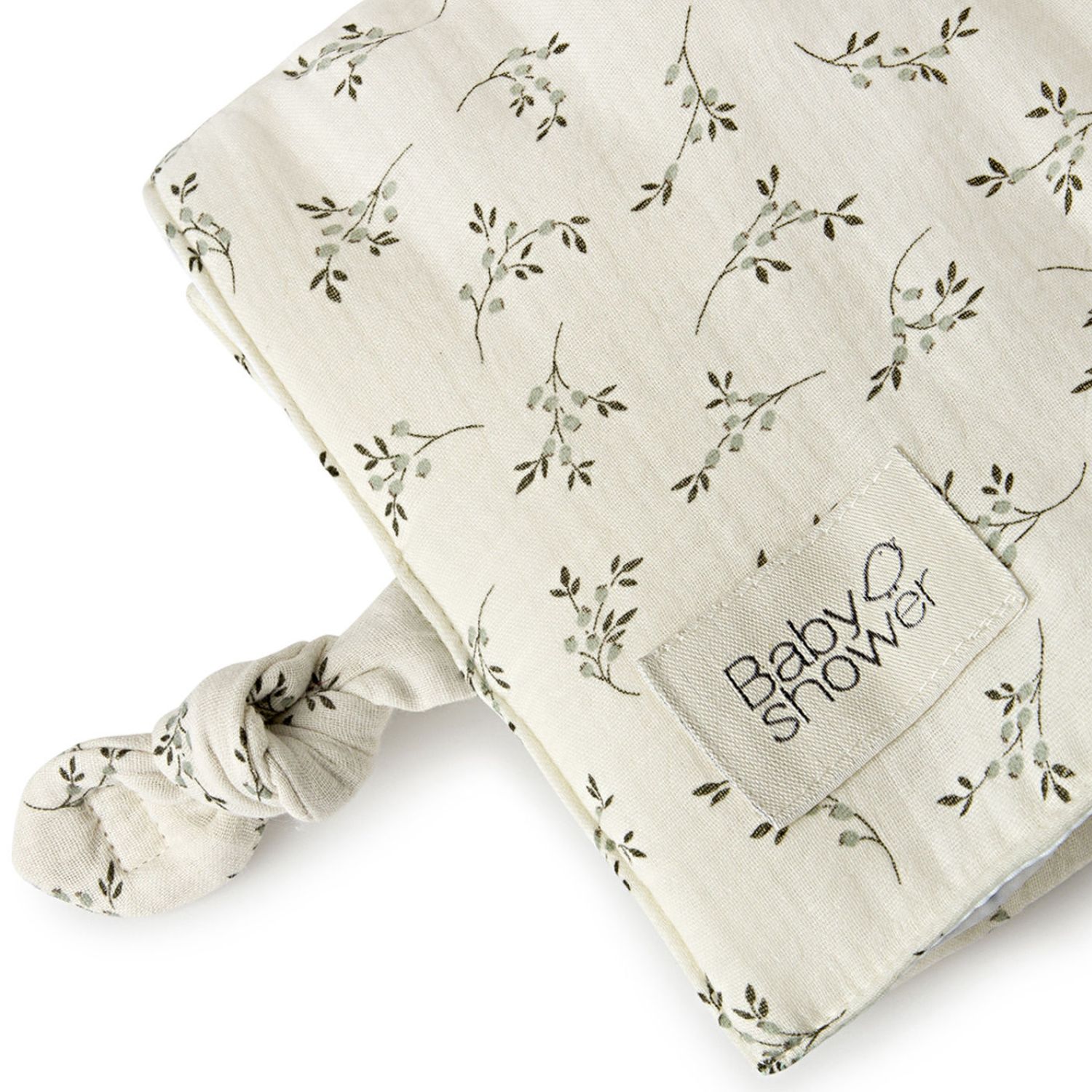Tapis à langer nomade Knot Olive Bloom (Babyshower) - Image 1