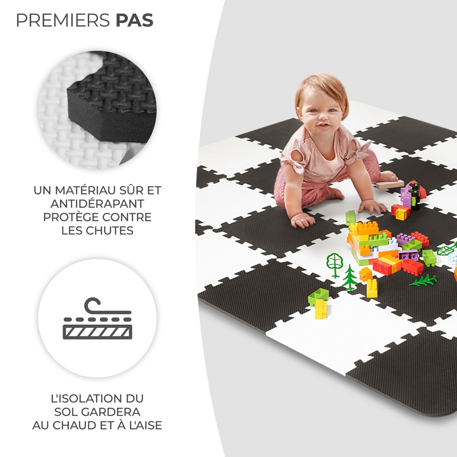 Tapis puzzle Luno Black (150 x 180 cm) (Kinderkraft) - Image 3