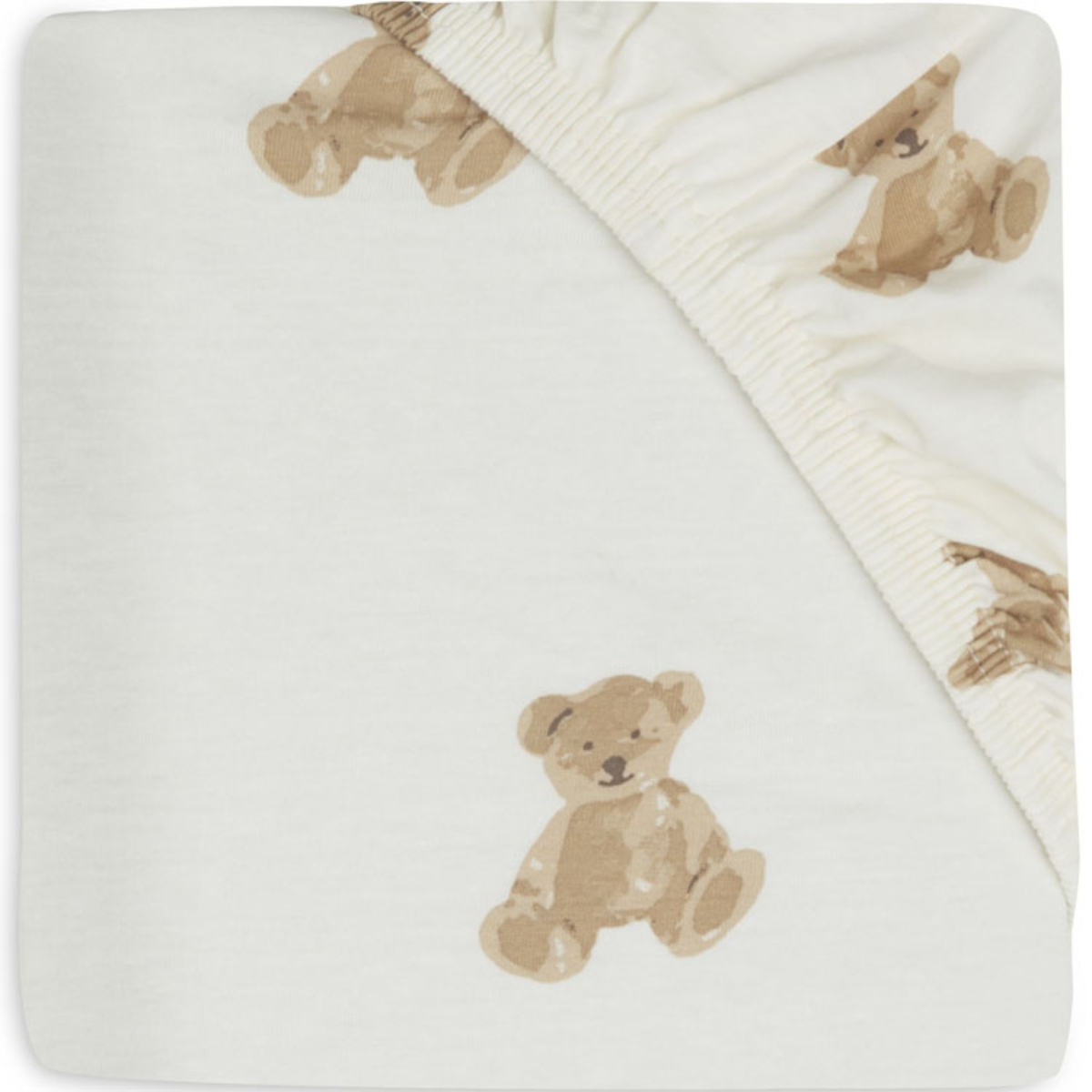 Jollein - Drap housse en coton ours Teddy Bear (60 x 120 cm)