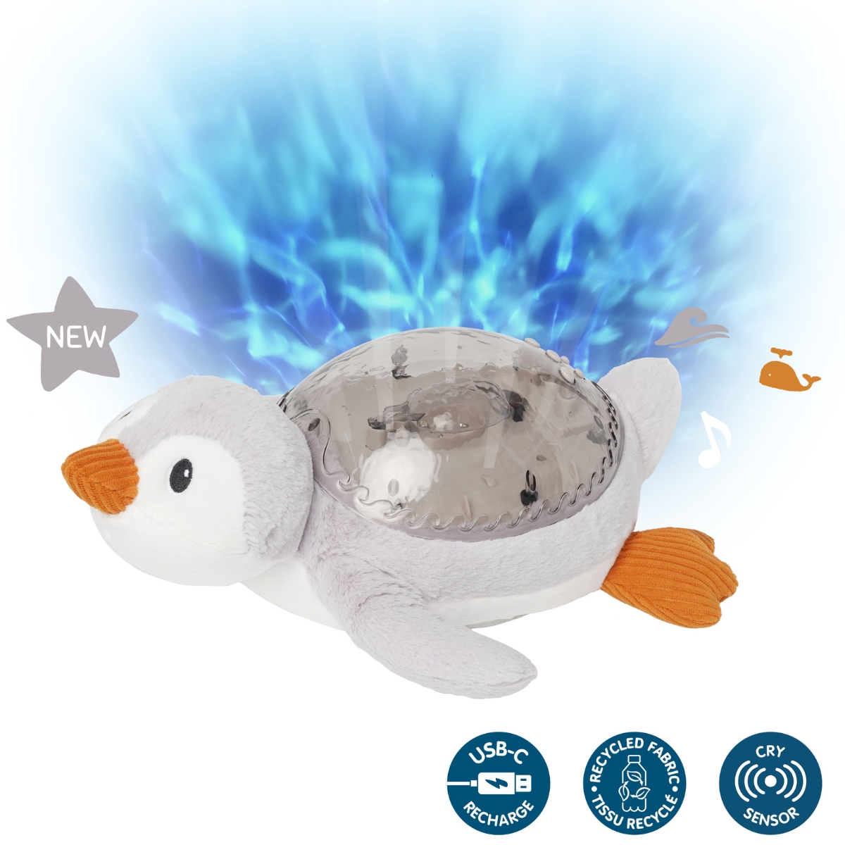 Cloud B - Veilleuse peluche Tranquil Penguin (rechargeable)