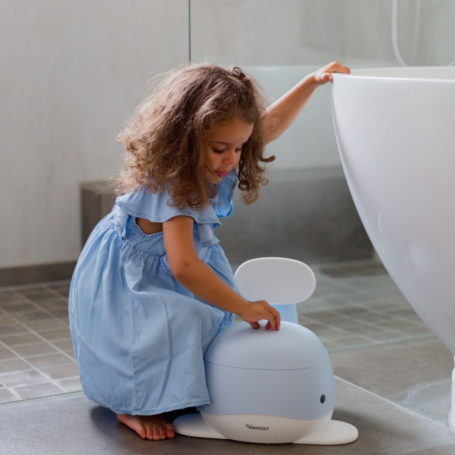 Kindsgut - Pot pour bébé Baleine Bleu clair