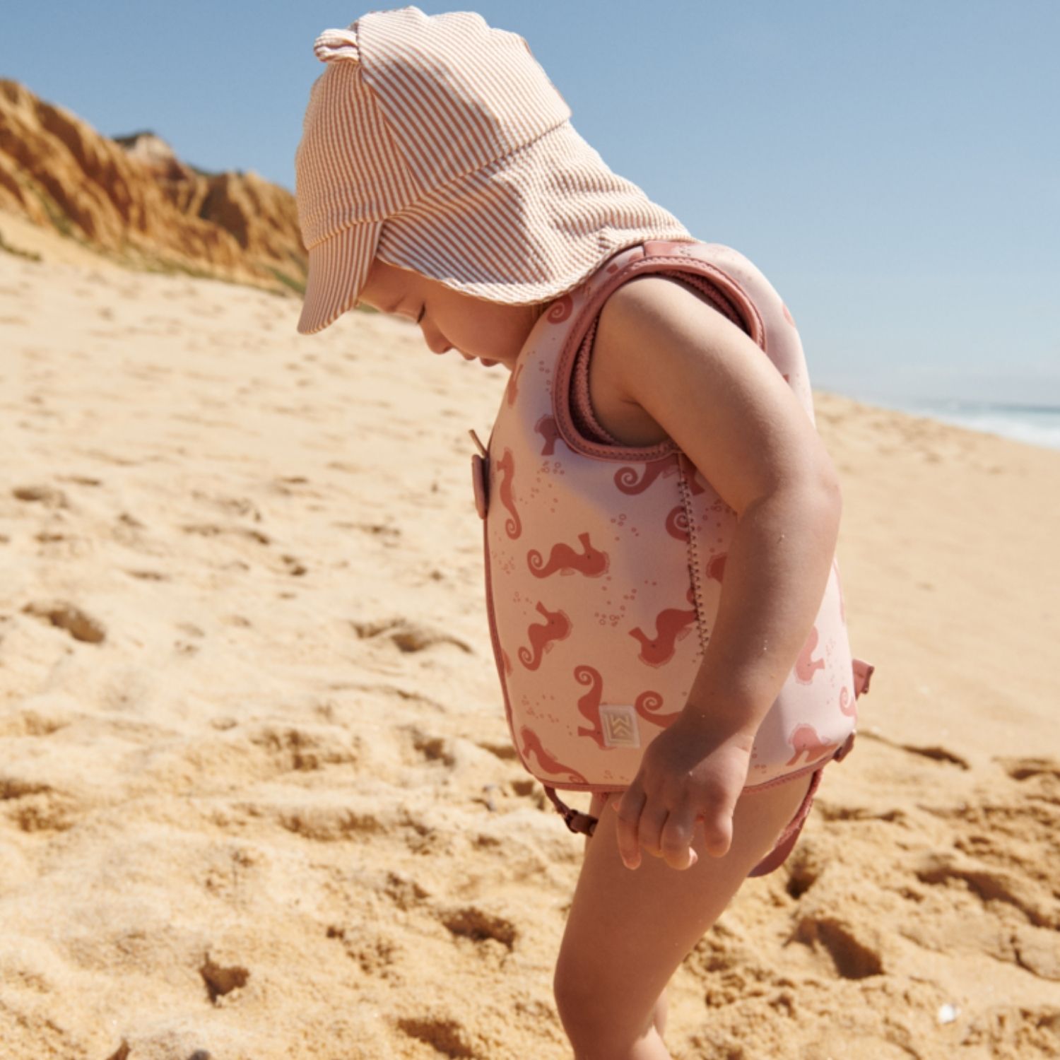 Chapeau anti-UV en seerucker Senia Pale Tuscany (3-6 mois) (Liewood) - Image 1