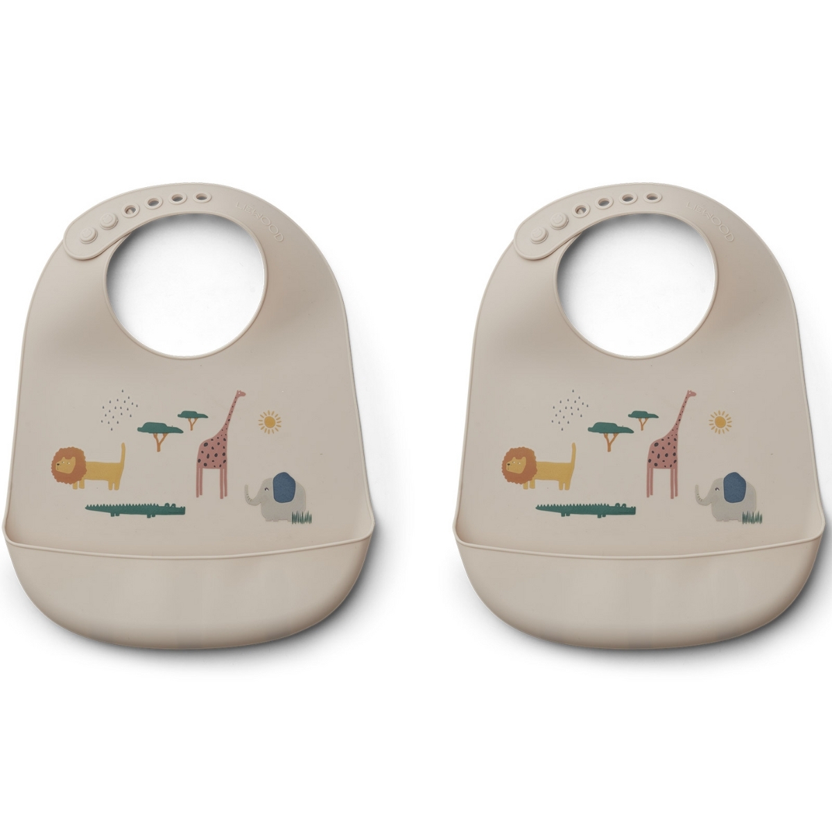 Lot de 2 bavoirs à poche Tilda safari (Liewood) - Couverture