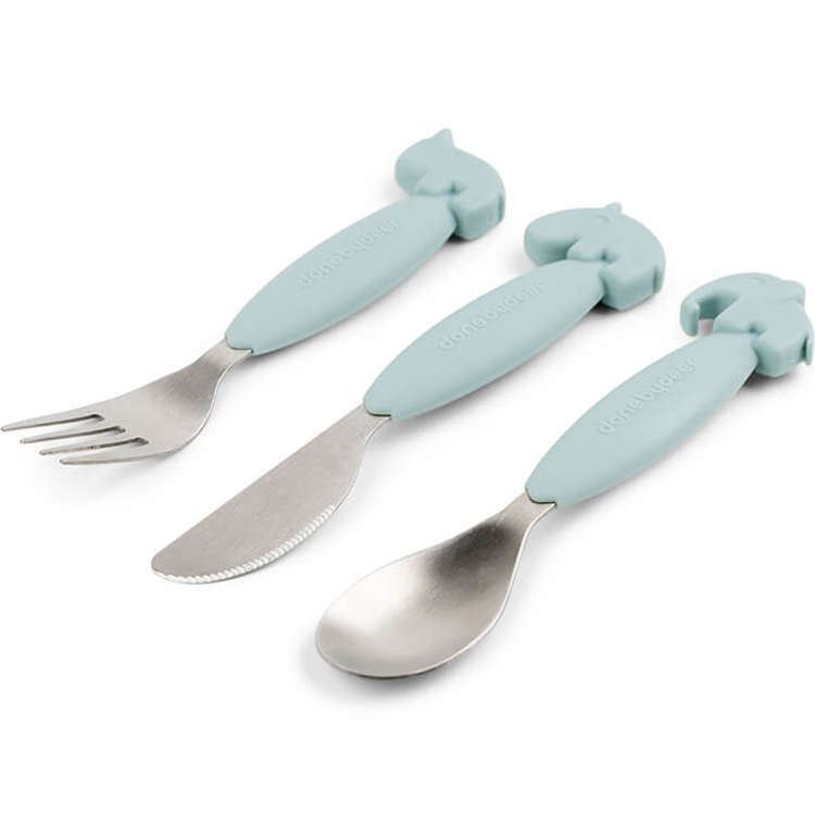 Set de 3 couverts Easy-grip Deer friends Bleu (Done by deer) - Image 3