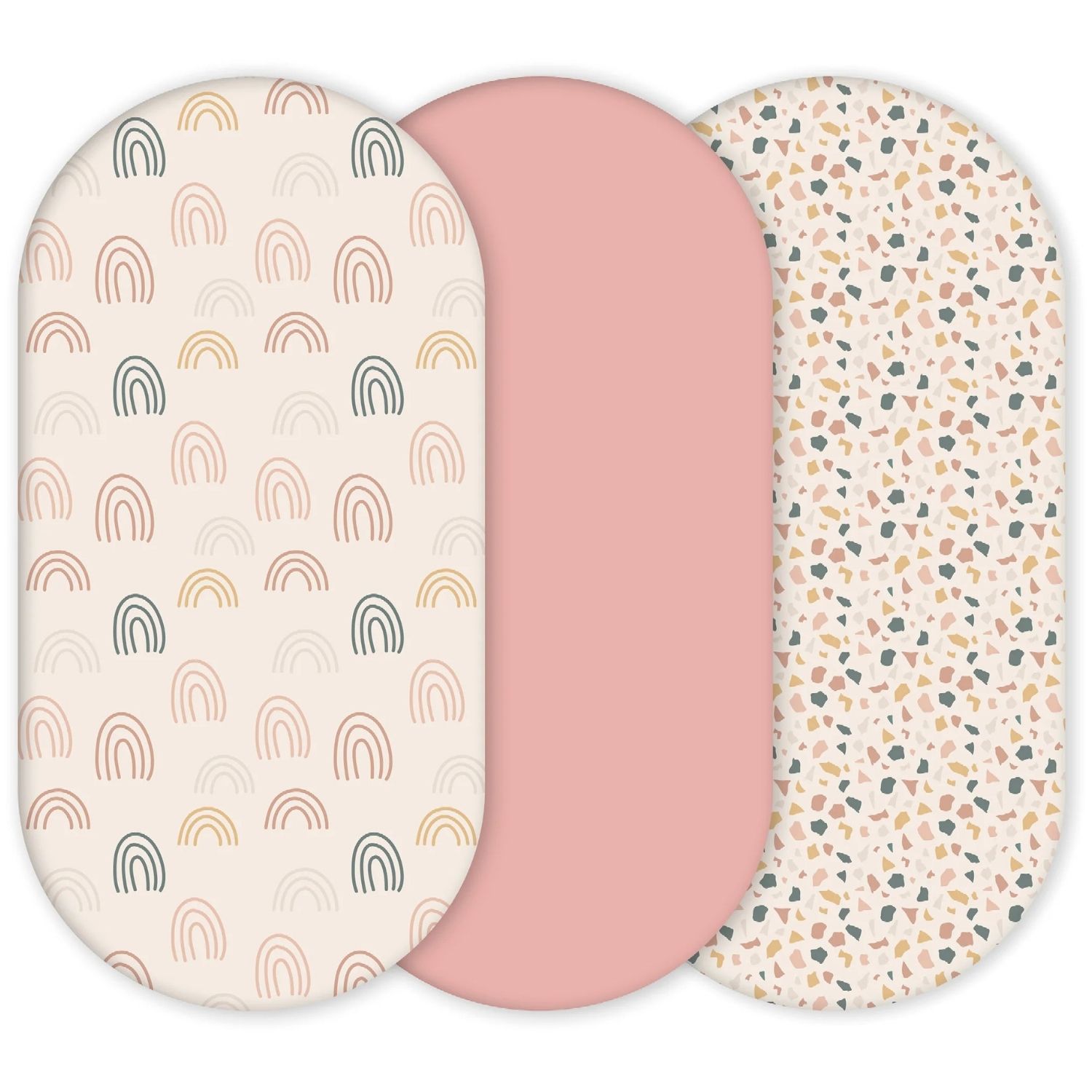 Yunioo - Lot de 3 housses de matelas à langer Rosetta (40 x 80 cm)