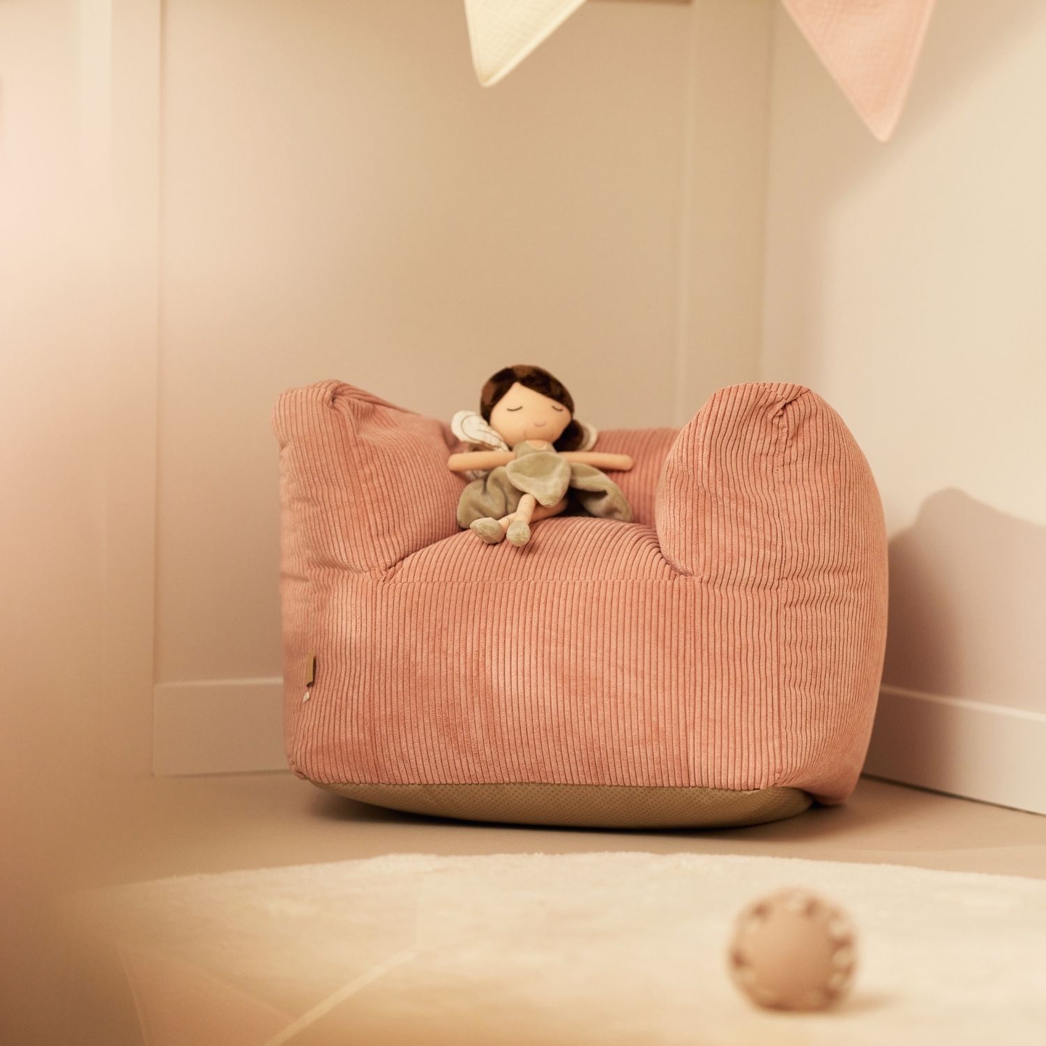 Fauteuil pouf Corduroy Wild Rose (Jollein) - Image 1