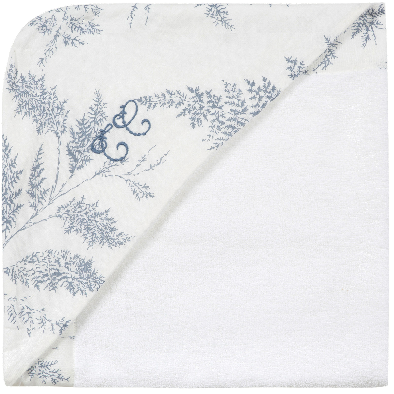 Cape de bain en coton et lin Feuillage (70 x 70 cm) (Tartine et Chocolat) - Image 1