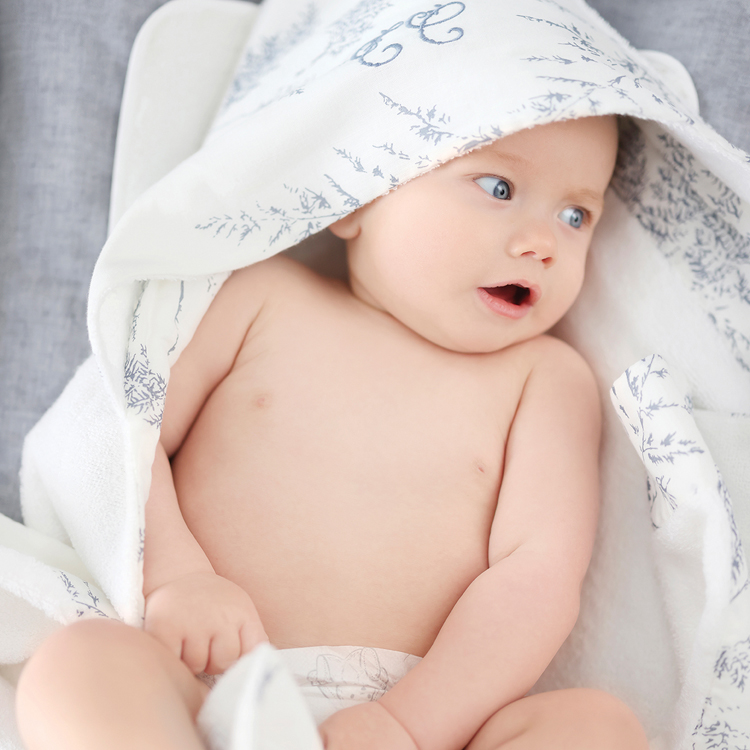 Cape de bain en coton et lin Feuillage (70 x 70 cm) (Tartine et Chocolat) - Image 4