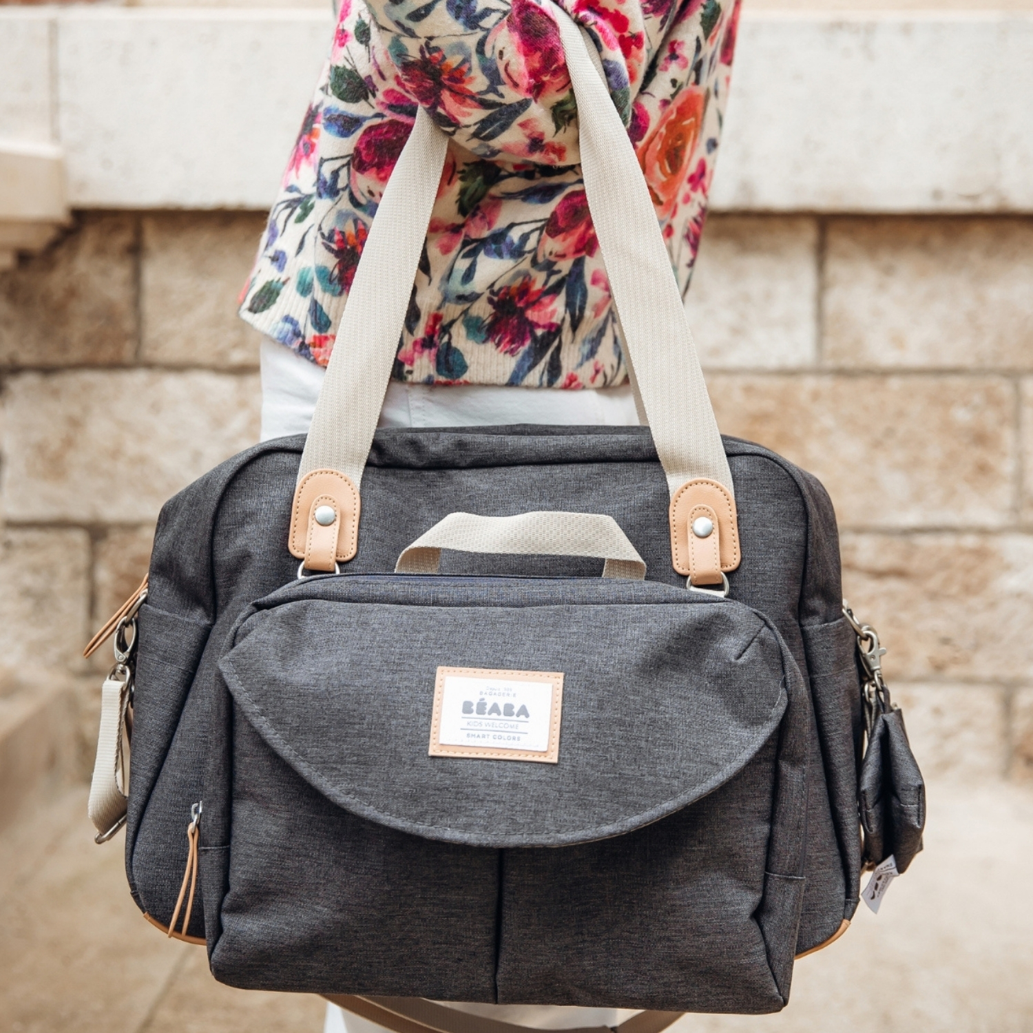 Sac à langer Genève II gris chiné foncé (Béaba) - Image 1