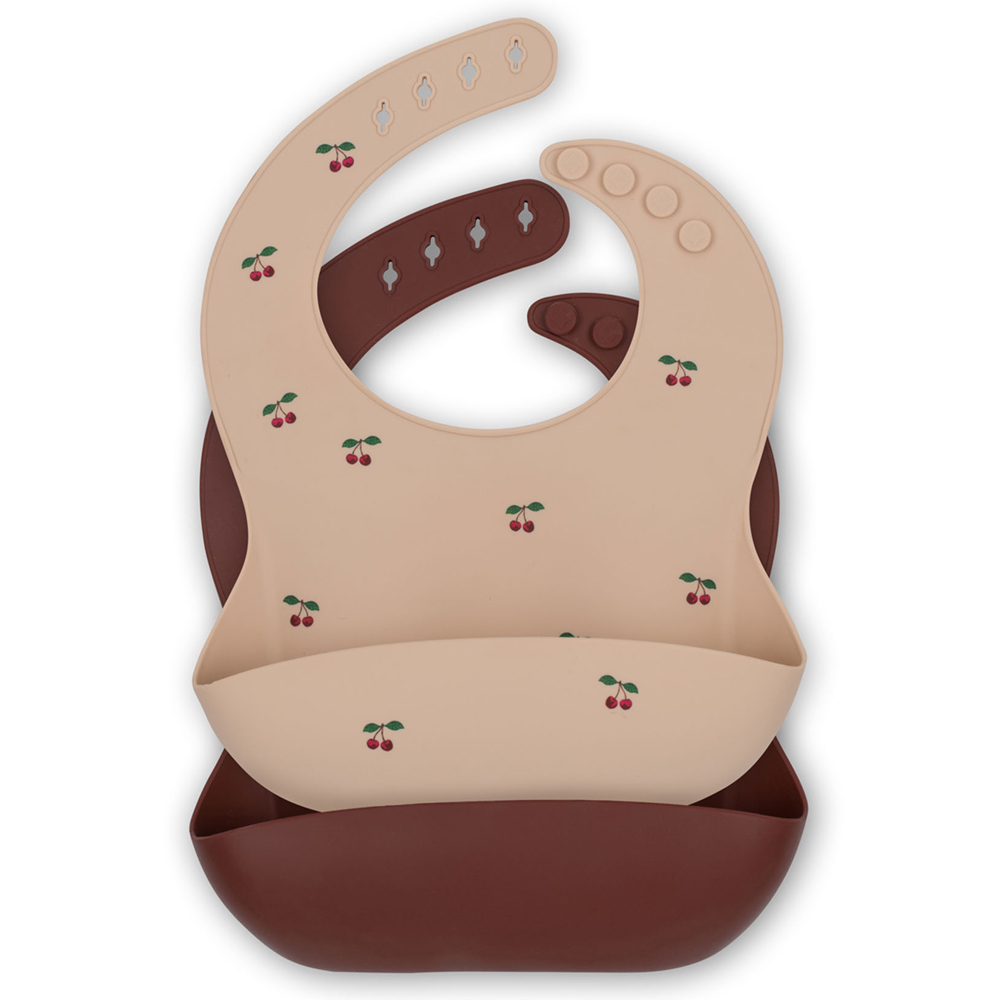 Lot de 2 bavoirs à poche Cherry (Konges Slojd) - Image 1