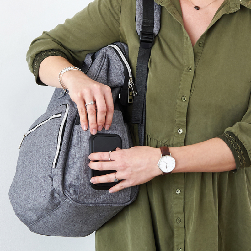 Sac à dos à langer gris (Tinéo) - Image 5