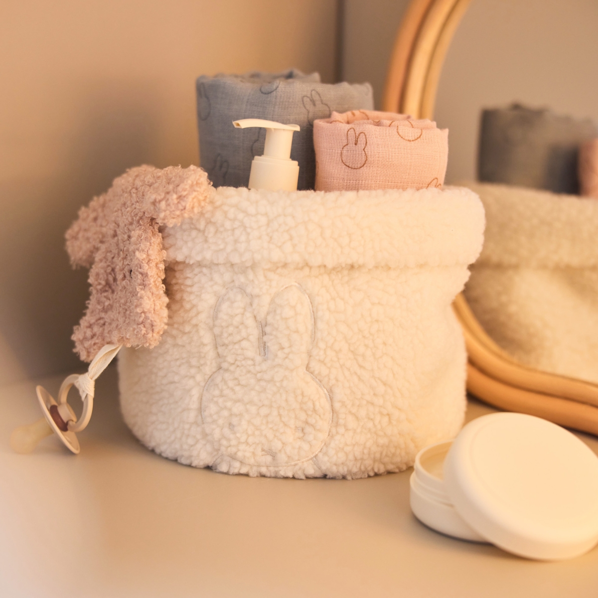 Panier de rangement Teddy Miffy Oatmeal (14 x 18 cm) (Jollein) - Image 1