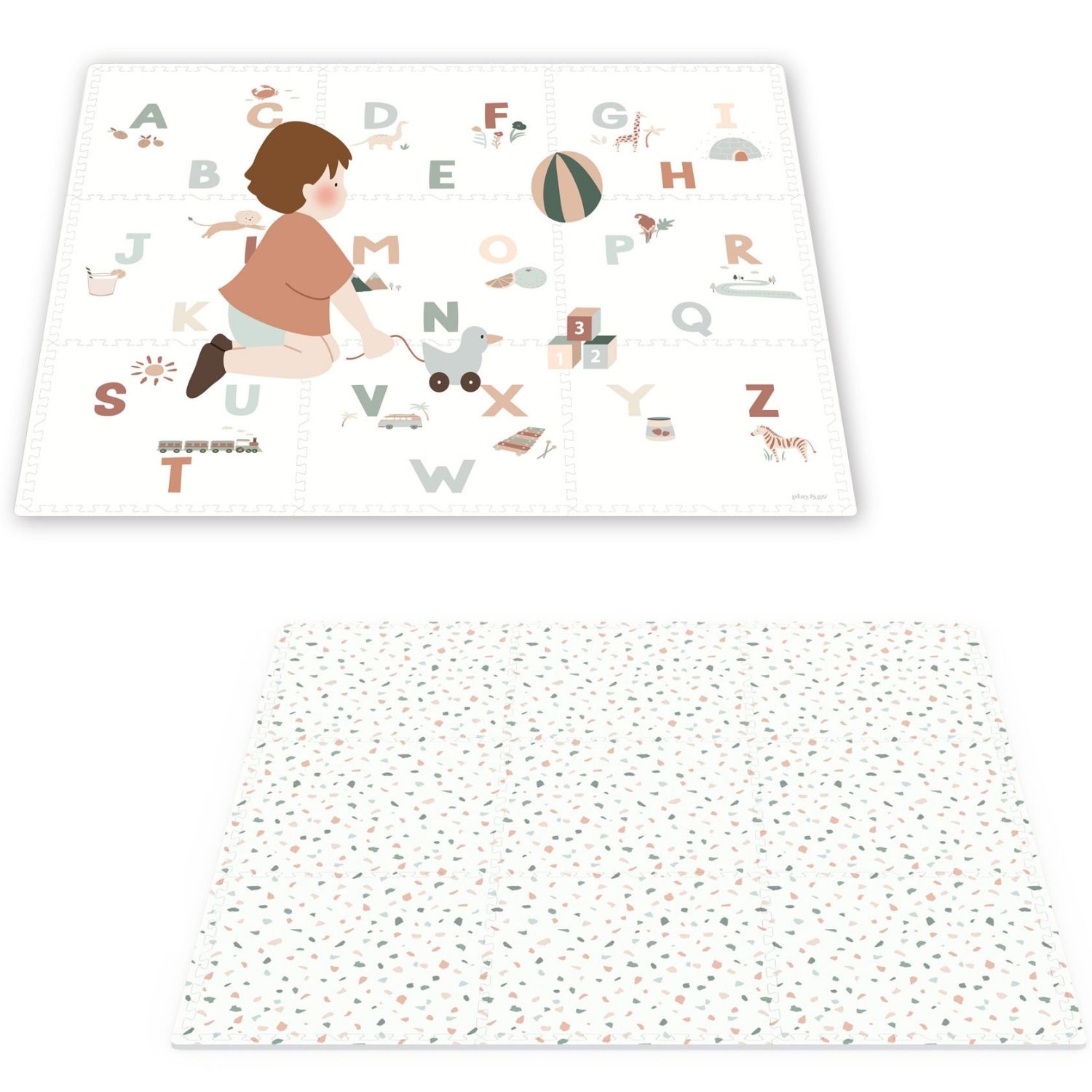 Tapis de jeu dalles EEVAA réversible 2 en 1 Alphabet (180 x 180 cm) (Play&Go) - Image 1