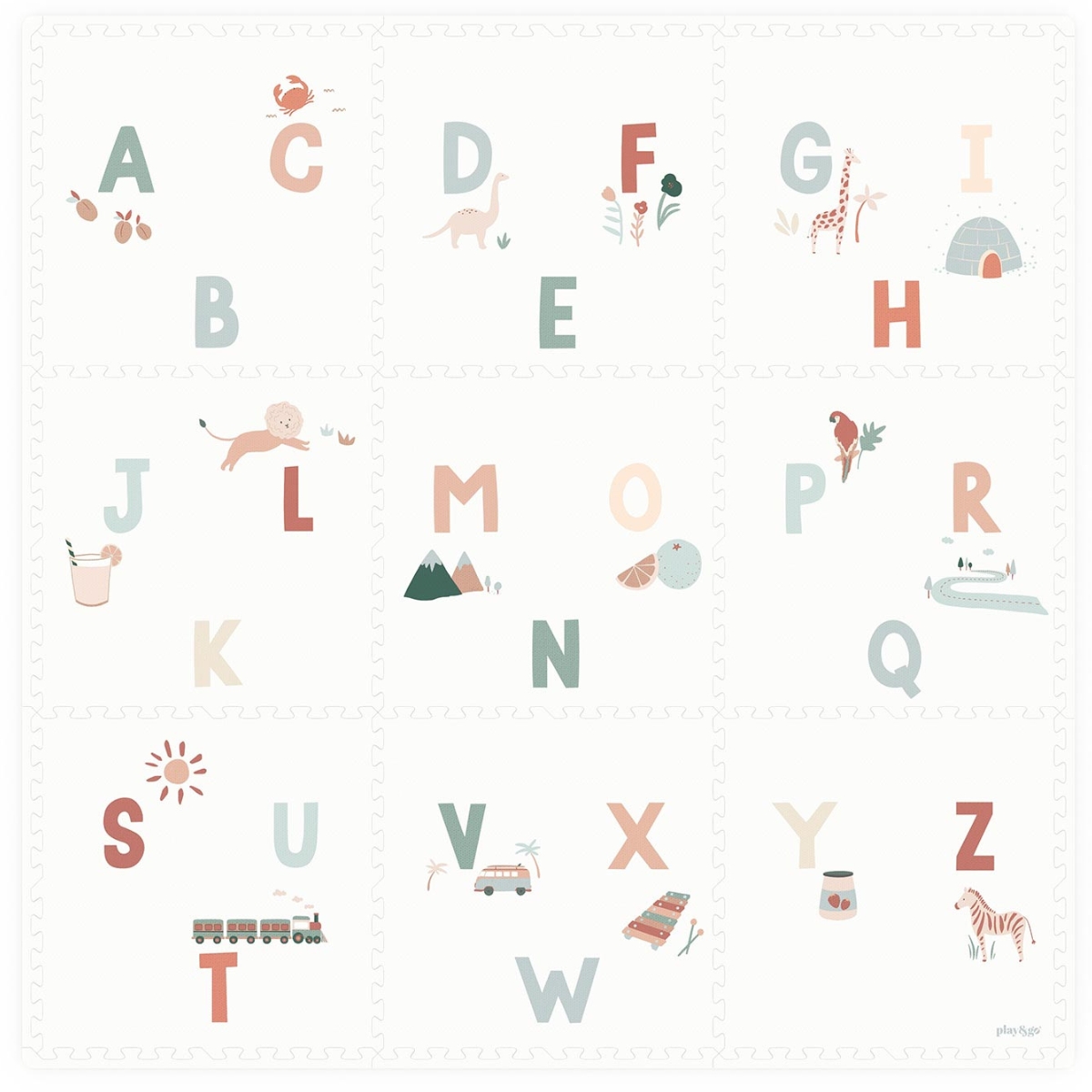 Tapis de jeu dalles EEVAA réversible 2 en 1 Alphabet (180 x 180 cm) (Play&Go) - Image 7