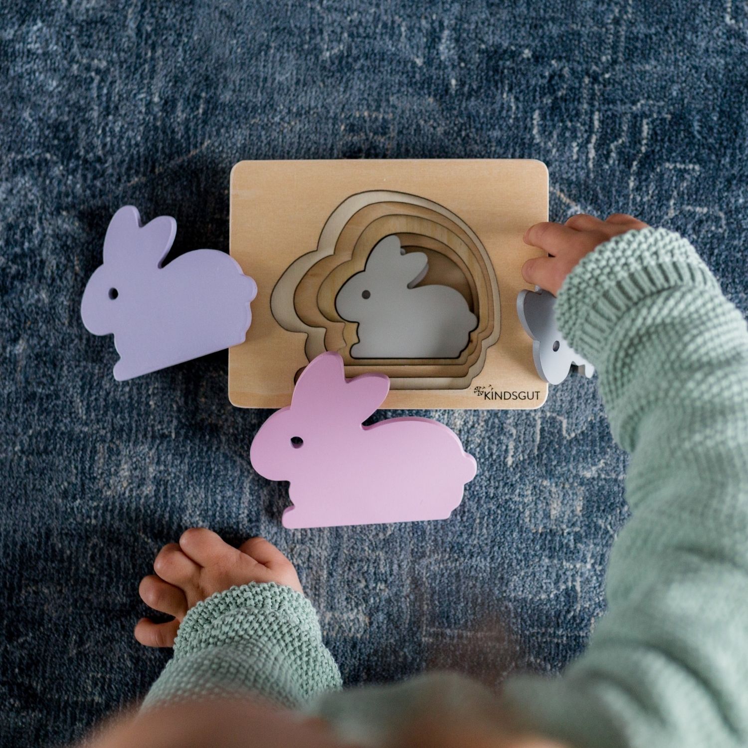 Puzzle en bois Lapin (6 pièces) (Kindsgut) - Image 2