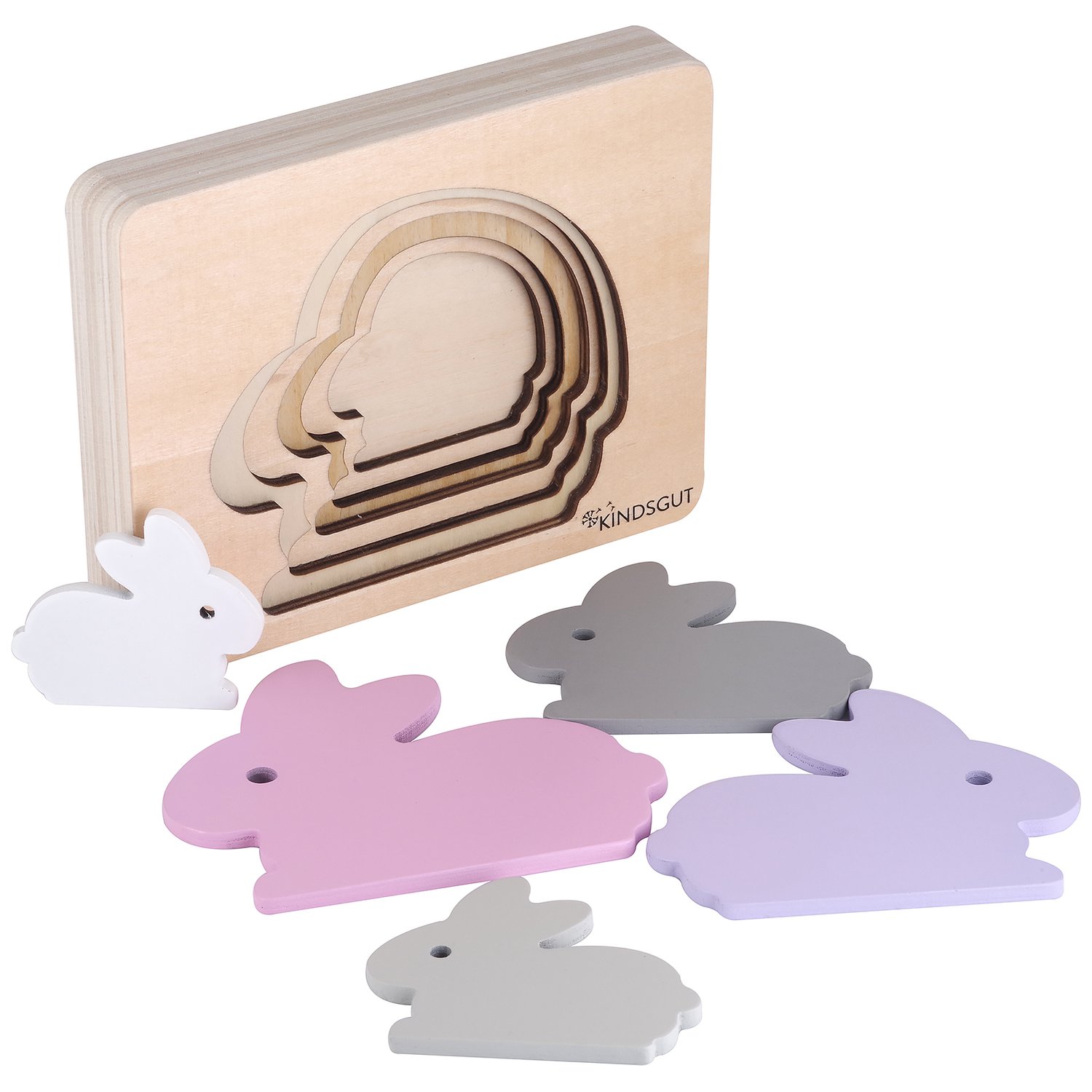 Puzzle en bois Lapin (6 pièces) (Kindsgut) - Image 7