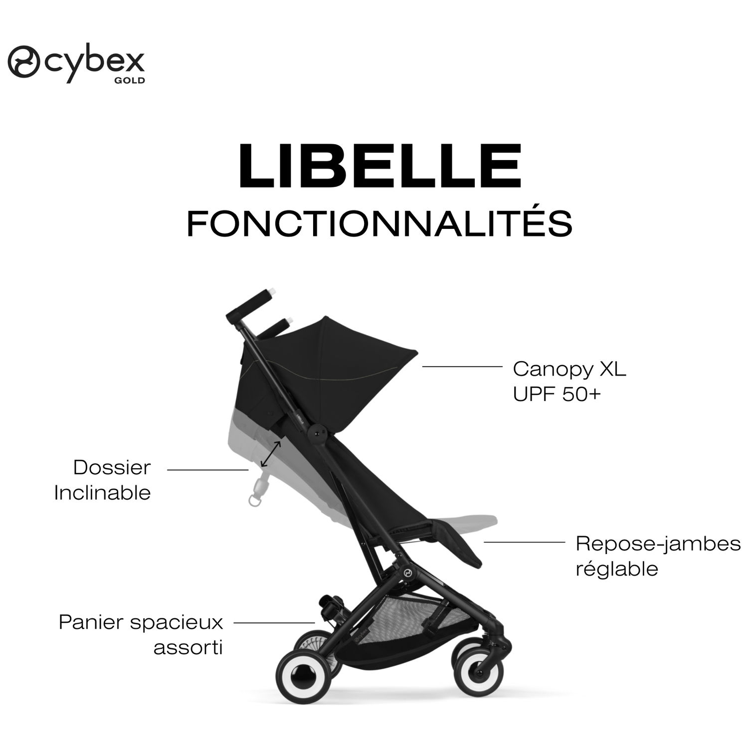 Poussette Ultra Compacte Libelle 2026 châssis Black Magic Black (Cybex) - Image 4