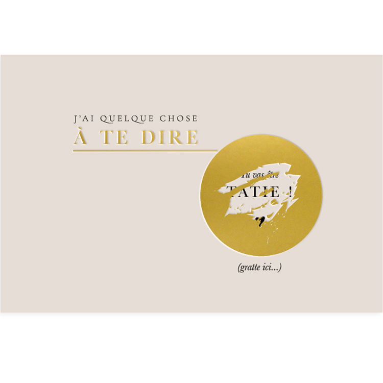 Carte annonce à gratter Tu vas être tatie