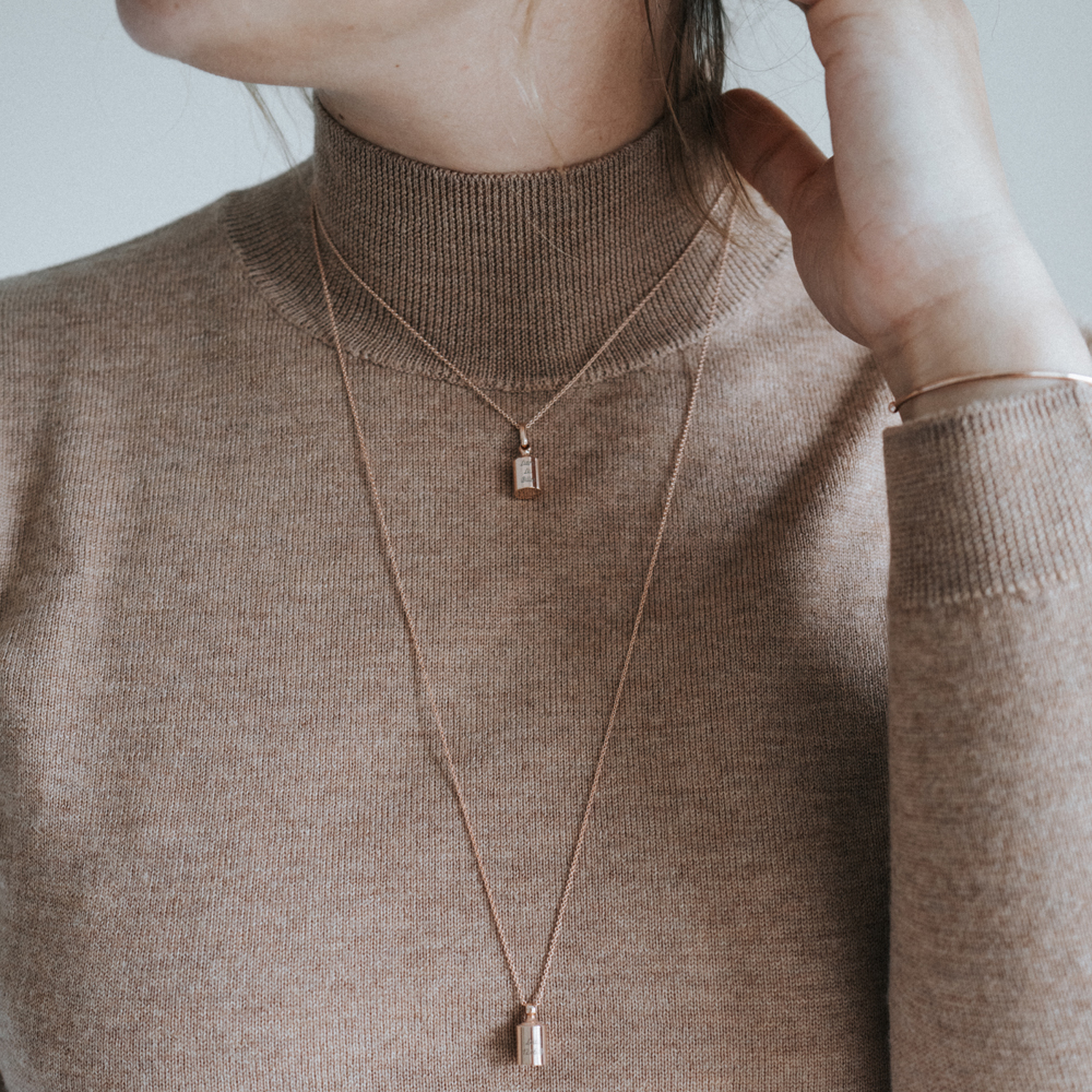 Collier personnalisable plaqué or rose (Mon Petit Poids) - Image 3