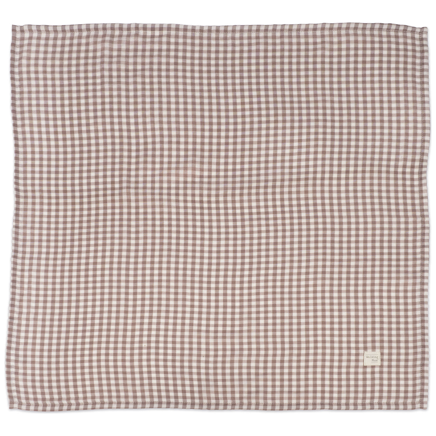 Drap housse pour nacelle Rayures et Lange Praliné Vichy Moka (Walking Mum) - Image 5